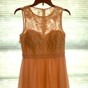 Say Yes To The Dress pink maxi bridesmaid’s dress